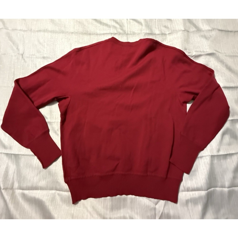 Vintage LeRoy Sweater Size Large Mens Knitwear Red 100% Pure Wool Grandpa - Picture 5 of 8